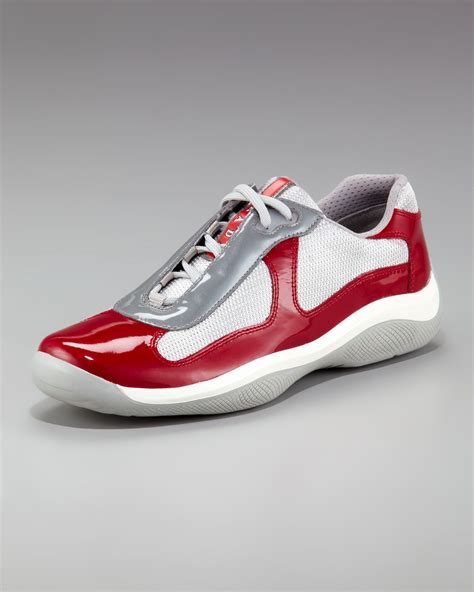 red prada shoes males|Prada sneakers red.